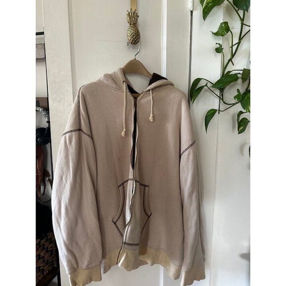 Men’s size 2x-large beige zip up hoodie - Picture 1 of 10